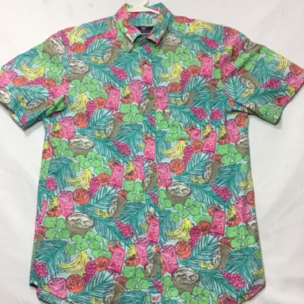 Vineyard Vines Men’s Vacation/Summer Button Down Shirt, Hawaiian Type, XL🌸🌺🌸